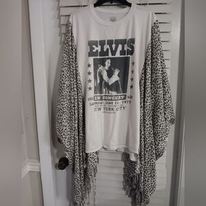 Upcycled Elvis Graphic Tshirt Poncho